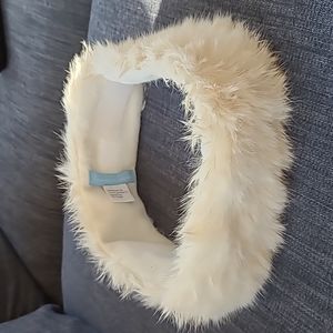 - - - - White rabbit fur headband